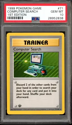 1999 Pokemon Base Set 1st Edition Computer Search 71 PSA 10 Gem Mint - Image 1