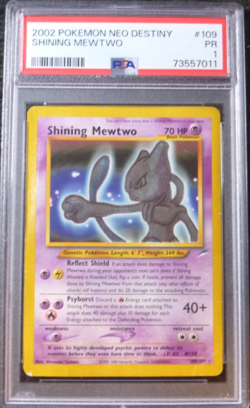 2002 POKEMON NEO DESTINY SHINING MEWTWO 109/105 HOLO RARE PSA 1 POOR - Image 1