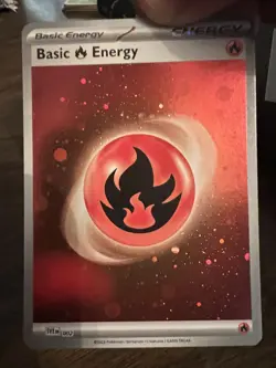 Pokemon 151 Fire Energy Variant 002 HD Swirl Galaxy Cosmo Holo Foil - Image 1