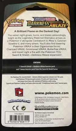 POKEMON DARKNESS ABLAZE BONUS BOOSTER BLISTER PACK - 2 PACKS - FACTORY SEALED - Image 2