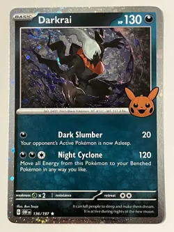 *Double Swirl* Pokemon TCG - Darkrai OBF 136/197 Trick or trade 2024 See Pics NM - Image 1