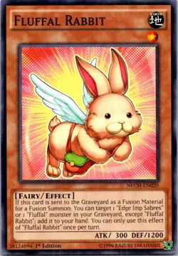 Fluffal Rabbit NECH-EN020 Yu-Gi-Oh Light Play 1st Edition - Image 1