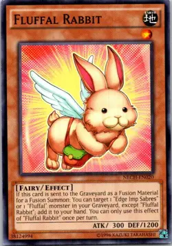 Fluffal Rabbit NECH-EN020 Yu-Gi-Oh Light Play Unlimited - Image 1