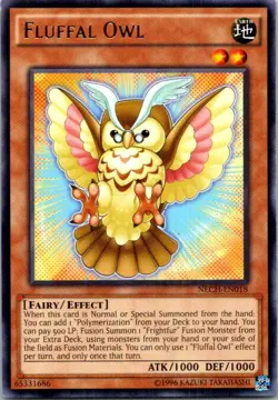 Fluffal Owl NECH-EN018 Yu-Gi-Oh Light Play Unlimited - Image 1