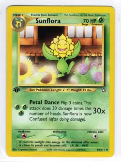 Sunflora 1st Edition - Neo Genesis 50/111 - NM/M - Pokemon Uncommon Card - Image 1