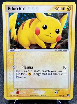 Pikachu 74/112 LP Reverse Energy Holo EX Fire Red Leaf Green Pokemon Card! - Image 1