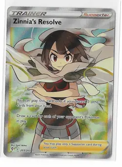 Zinnia's Resolve 203/203 Evolving Skies NM Full Art FA Pokemon Card TCG - Image 1