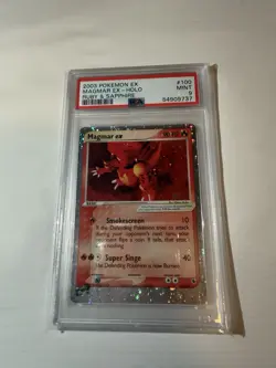 2003 POKEMON EX RUBY & SAPPHIRE #100 MAGMAR EX-HOLO PSA 9 - Image 1