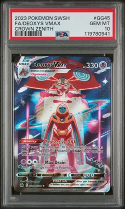 2023 POKEMON SWORD & SHIELD CROWN ZENITH #GG45 FULL ART/DEOXYS VMAX PSA 10 - Image 1