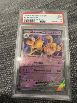 2023 Pokemon SVP EN-SV Black Star Promo Alakazam EX Box #050 PSA 9 - Image 1