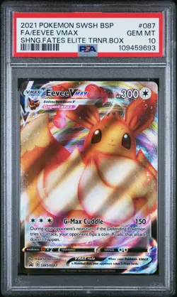 2021 POKEMON SWSH BLACK STAR PROMO #087 FULL ART/EEVEE VMAX PSA 10 - Image 1