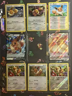 ALL RARE EEVEE HOLO/REVERSE - 8 Pokemon Cards - binder bundle card lot - LP-NM - Image 1