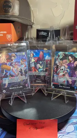 One Piece Trading Card Game Set - Luffy, Shanks, Boa Hancock - Image 1