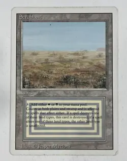 Scrubland Revised MP Moderate Play MTG Magic The Gathering - Image 1