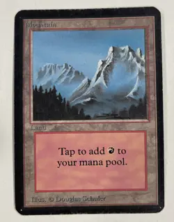 Mountain (B) Alpha MP Moderate Play MTG Magic The Gathering 1.4 - Image 1