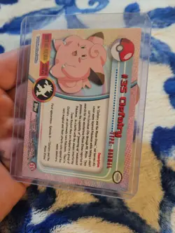 1999 Topps Pokemon #35 Clefairy TV Animation Edition Rainbow HOLO FOIL - Image 2