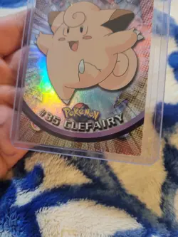 1999 Topps Pokemon #35 Clefairy TV Animation Edition Rainbow HOLO FOIL - Image 3