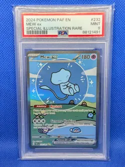 2024 POKEMON PAF EN-PALDEAN FATES SPECIAL ILLUSTRATION RARE #232 MEW EX PSA 9 - Image 1