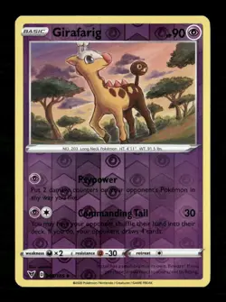 Girafarig Reverse Holo Uncommon SWSH04: Vivid Voltage 065/185 LP Pokemon LP - Image 1