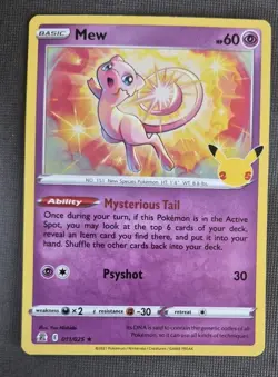 Mew Holo Pokemon TCG 25th Anniversary Celebrations Holo Rare 011/025 Near Mint! - Image 1