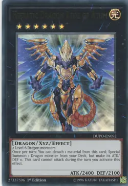 Yugioh Hieratic Dragon King Of Atum DUPO-EN092 Ultra Rare 1st Edition LP - Image 1