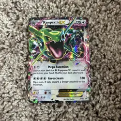Pokemon TCG Trading Card 2015 Black Star Promo Rayquaza EX Holo Foil XY66 - Image 1