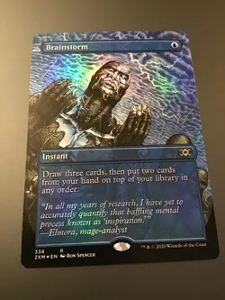 MTG Double Masters #338 Brainstorm Borderless Foil NM - Image 1