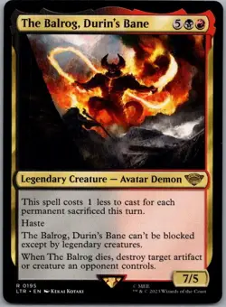 #195 The Balrog, Durin's Bane Universes Beyond LOTR Tales of Middle-earth Rare - Image 1