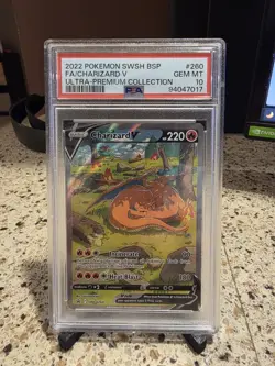 2022 POKEMON SWSH BLACK STAR PROMO 260 FULL ART/CHARIZARD V SWORD & SHIELD PSA10 - Image 1