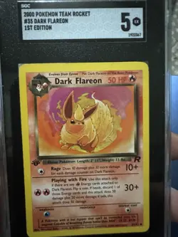 2000 Pokemon Graded Vintage Lot Charmander 1st Ed Dark Flareon 1st Ed And Mew #8 - Image 3