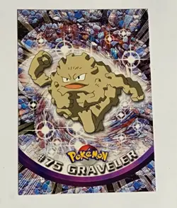 1999 Topps Pokemon TV Animation Series 1 Graveler #75 Blue Logo Non Holo - Image 1