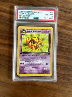 2000 Pokemon ROCKET 1st Edition DARK KADABRA psa 8 #39 NM-MINT - Image 1
