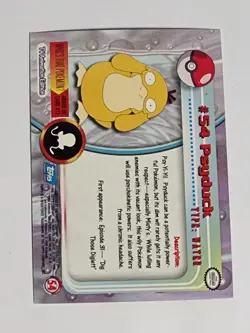 2000 Pokemon Topps Chrome TV PSYDUCK #54 Base BC - Image 2