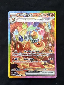 2025 Pokemon Prismatic Evolutions: Flareon EX 146/131 Special Illustration Rare - Image 1