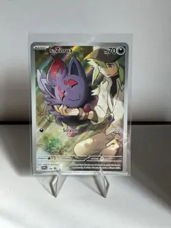 Pokemon TCG N’s Zorua SVP 189 Journey Together Full Art Black Star Promo Rare - Image 1