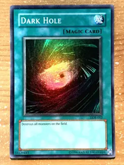 yugioh Dark Hole LOB-052 Super Rare North American Near Mint - Image 1