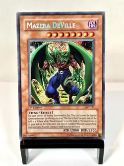 2004 Yugioh Ancient Sanctuary 1st Edition Mazera DeVille AST-111 Secret Rare HP - Image 1
