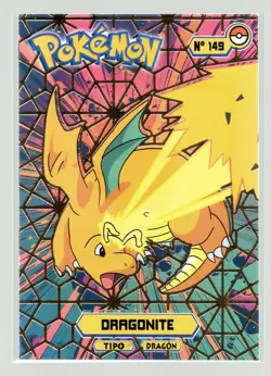 DRAGONITE #149 - Card Tops Pokedex Database - Pokemon *GOLD HOLO FOIL DESIGN* - Image 1