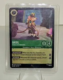 Disney Lorcana Basil Undercover Detective Cold Foil Card 86/204 Reign of Jafar - Image 2