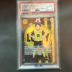 One Piece Monkey D Luffy BVB Dortmund Promo English ST13 003 PSA10 Rare Card - Image 1