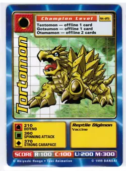 Tortomon - ST-25 - NM/M - Digital Monsters Starter Deck 1999 - Digimon Card - Image 1