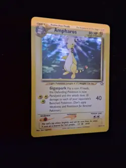 Ampharos Pokemon TCG Neo Genesis Holo Card 1/111 Unlimited Rare LP Condition - Image 2