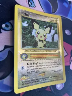 Pokemon TCG Reverse Holo Pichu Black Star Promo #35 Holo Foil - 3 SWIRL- Lp - Image 2