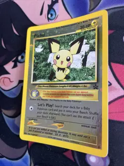 Pokemon TCG Reverse Holo Pichu Black Star Promo #35 Holo Foil - 3 SWIRL- Lp - Image 3