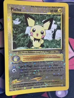 Pokemon TCG Reverse Holo Pichu Black Star Promo #35 Holo Foil - 3 SWIRL- Lp - Image 4
