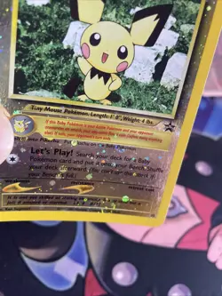 Pokemon TCG Reverse Holo Pichu Black Star Promo #35 Holo Foil - 3 SWIRL- Lp - Image 5