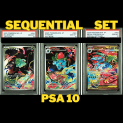 PSA 10 SEQ Bulbasaur Ivysaur Venusaur AR SAR Set 087/063 Mega Brave Pokemon JP - Image 1