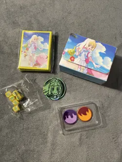 Lillie’s Clefairy Lillie Pokemon Cards Sleeves Deck Box Coin Dice Burn Poison + - Image 1