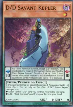 Yugioh Asian-English D/D Savant Kepler CR09-AE001 Ultra Rare - Image 1