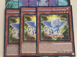 Yugioh 3x Lightsworn Dragonling MP25-EN066 Prismatic Secret Rare PSR 1st Ed NM - Image 1